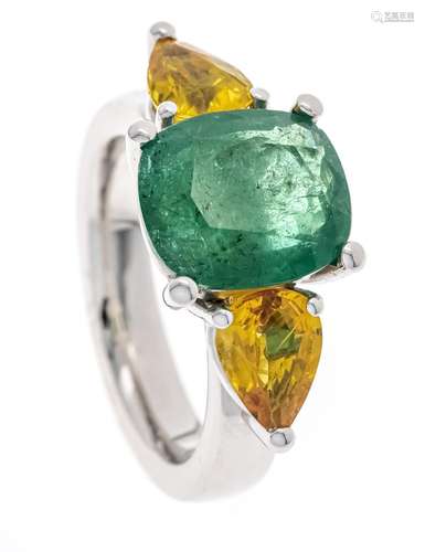 Emerald-sapphire ring WG 750/0