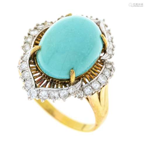 Turquoise diamond ring GG/WG 7