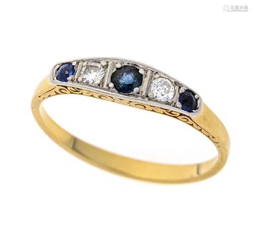 Art Deco sapphire old-cut diam