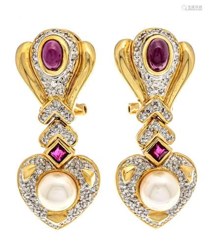 Ruby diamond clip earrings GG/