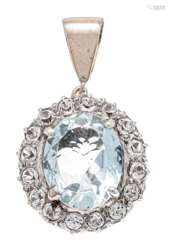 Aquamarine pendant RG/WG 585/0