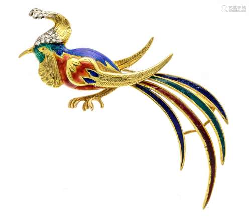 Bird of paradise brooch GG/WG