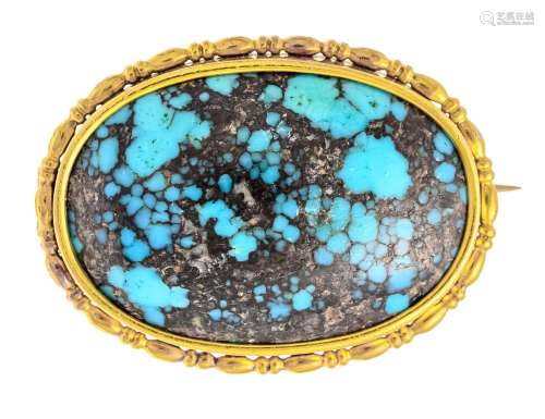 Turquoise brooch GG 585/000 wi