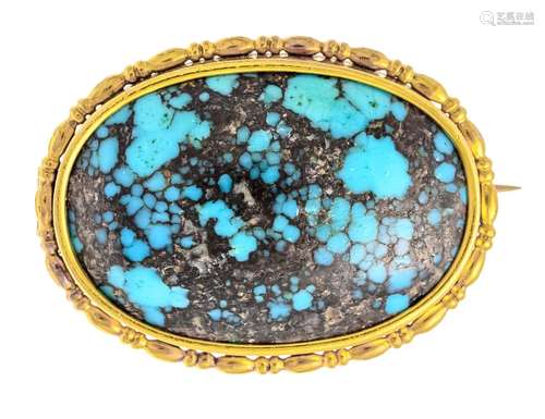 Turquoise brooch GG 585/000 wi