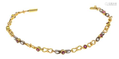 Spinel diamond rose bracelet G