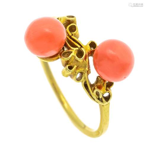 Coral ring GG 585/000 with two