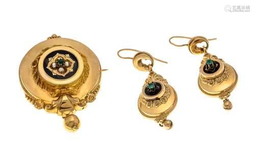 Biedermeier brooch and earring