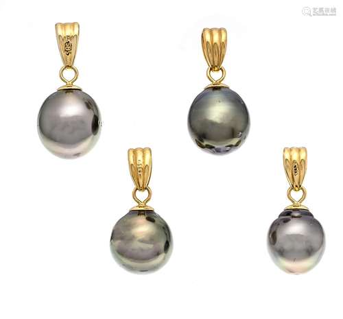 4-piece Tahitian pearl pendant