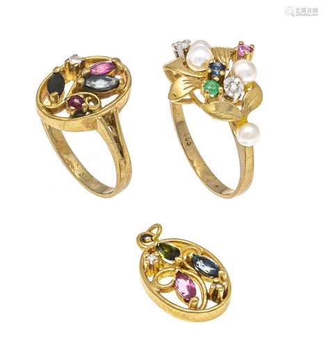 Multicolor diamond rings and p