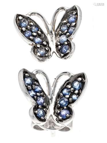 Sapphire earrings butterfly WG