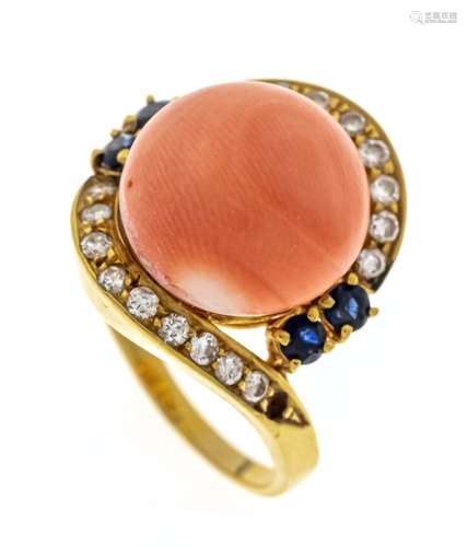 Coral ring GG 750/000 unstampe