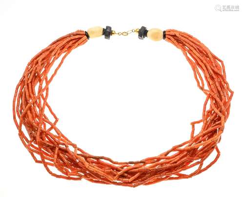 15-strand coral necklace with