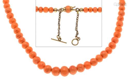 Coral necklace with box clasp