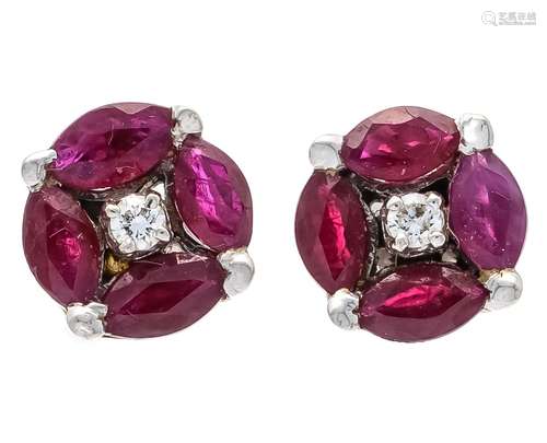 Ruby brilliant-cut diamond ear