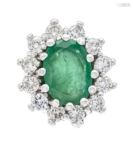 Emerald diamond pendant WG 750