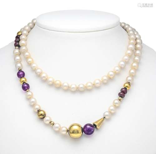 Akoya amethyst endless necklac