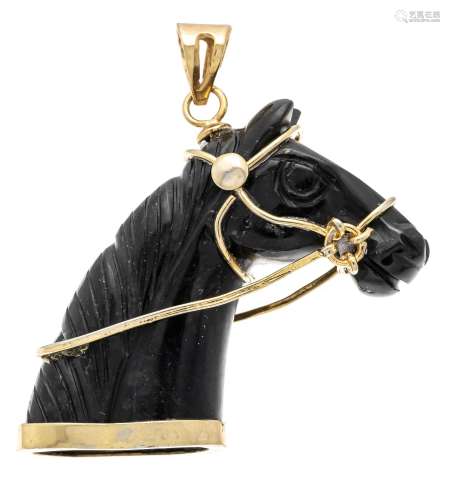 Onyx horse head pendant mount