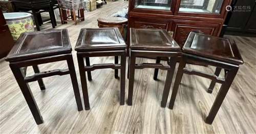 A Group of 4 Suanzhi Stools 19thC