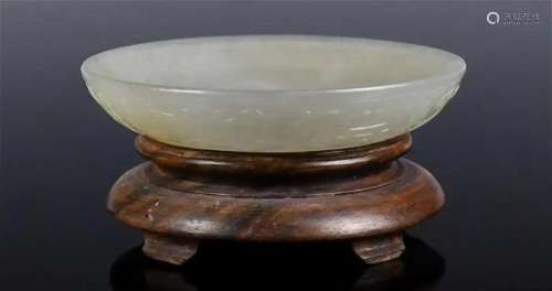 A Jade Carved Plate w/Stand