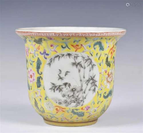 A Famille Rose Flower Pot Hongxian Mk