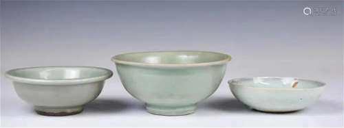 A Group Of 3Pcs Ming Style Longquan Tablewares