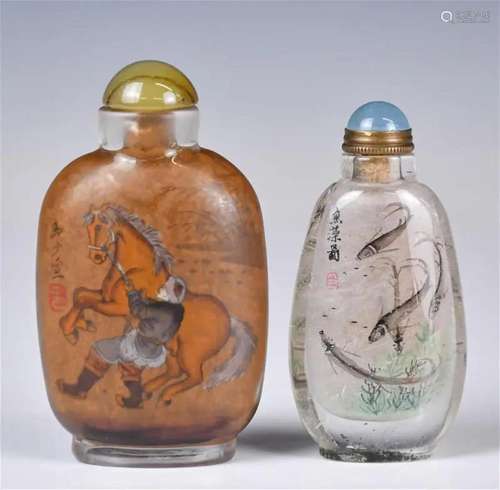 Ma ShaoXuan/Ye ZhongSan Style Glass Snuff Bottles