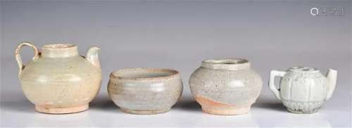 An Archaistic Group of 4 Celadon Glaze Wares