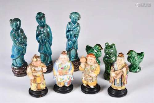A Group of 10 Small Porcelain Figures 19thC