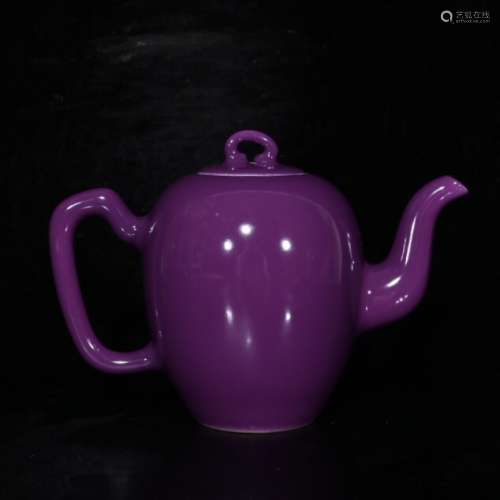 清雍正紫釉壶