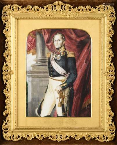 Alexandre de La Tour: painting on porcelain 'King Leopold I'...