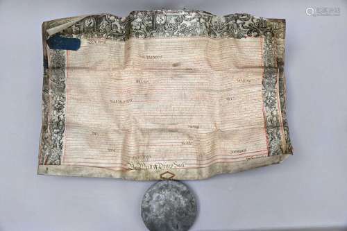 English charter from George II 1754 'awarding title of Baron...