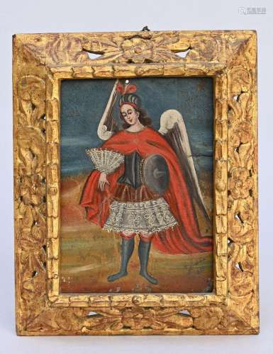 Anonymous (school of Cuzco): painting (o/c) 'angel' (19x15cm...