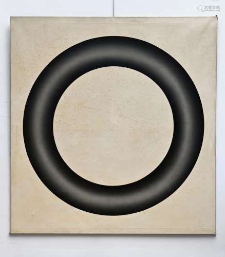 Hugo Declerck (1969): painting (o/d) 'abstract composition' ...