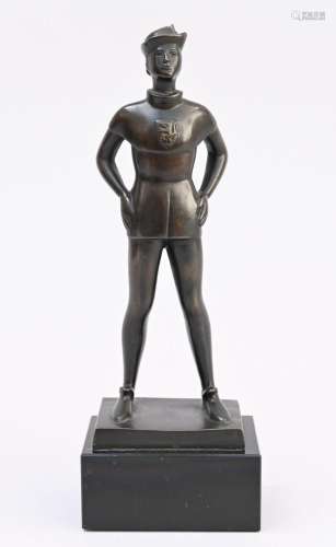 Geo Vindevogel: bronze sculpture 'Tijl Uilenspiegel' (h26cm)