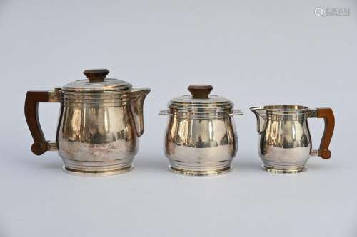 Boulenger: three-piece Art Deco coffee set in solid silver (...