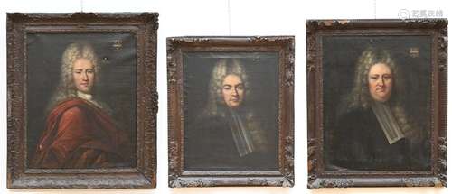 Collection of 3 portraits 'noblemen', 17th - 18th century 2x...