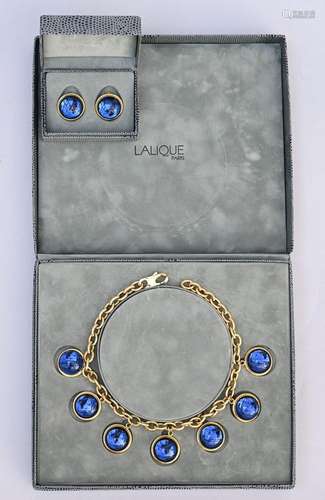 Lalique: necklace and 2 earrings (dia18cm) (dia2.5cm)