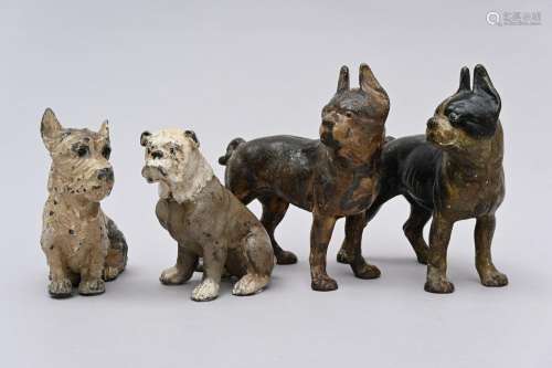 4 dogs in cast iron (h18.5 - 25cm)