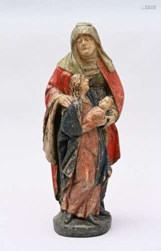 Saint Anne Trinity in polychrome wood, 16th - 17th century (...