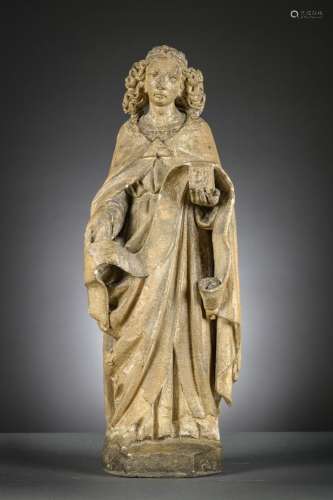A sandstone sculpture 'Saint John Baptist', 16th century (h6...