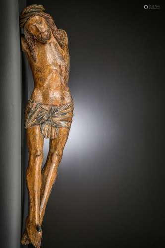 A large Corpus in polychrome wood, early Gothic (h223x114cm)