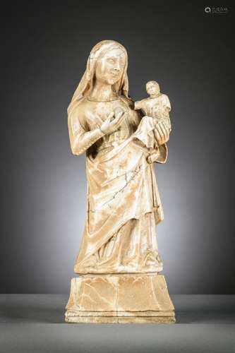 Madonna and Child in alabaster, France 14th - 15th century (...