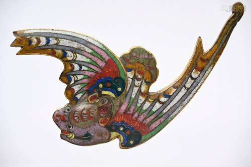 A cloisonne bas-relief 'bat', China 18th - 19th century (h8x...