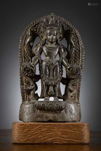 Nepalese sculpture in schist 'Vishnu', 18th - 19th century (...