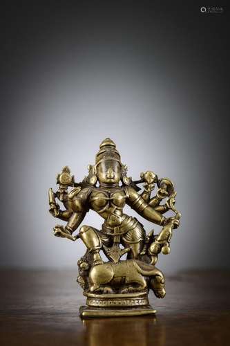 Indian statue in bronze 'Durga', 18th - 19th century (h36cm)