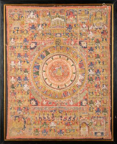 A tantric Jain painting 'Vastrapata', Gujarat India (90x70cm...