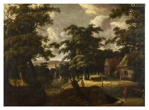 Anonymous (17th century): painting (o/c) 'animated landscape...