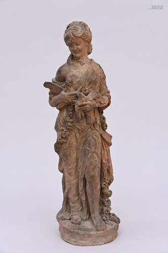 Julien (1744): sculpture in terracotta 'lady with pigeons' (...