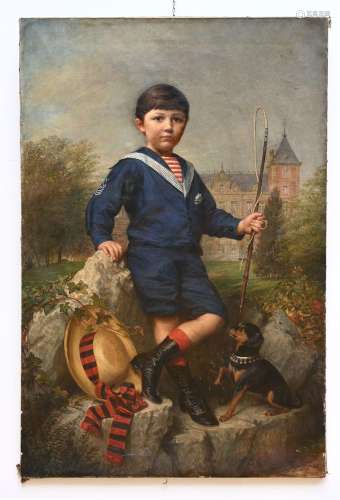 DÈsirÈ Mergaert (1884): painting (o/c) 'portrait of a boy in...