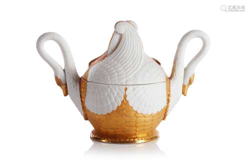 An unusual sugar bowl and cover by DAGOTY (1771-1840)